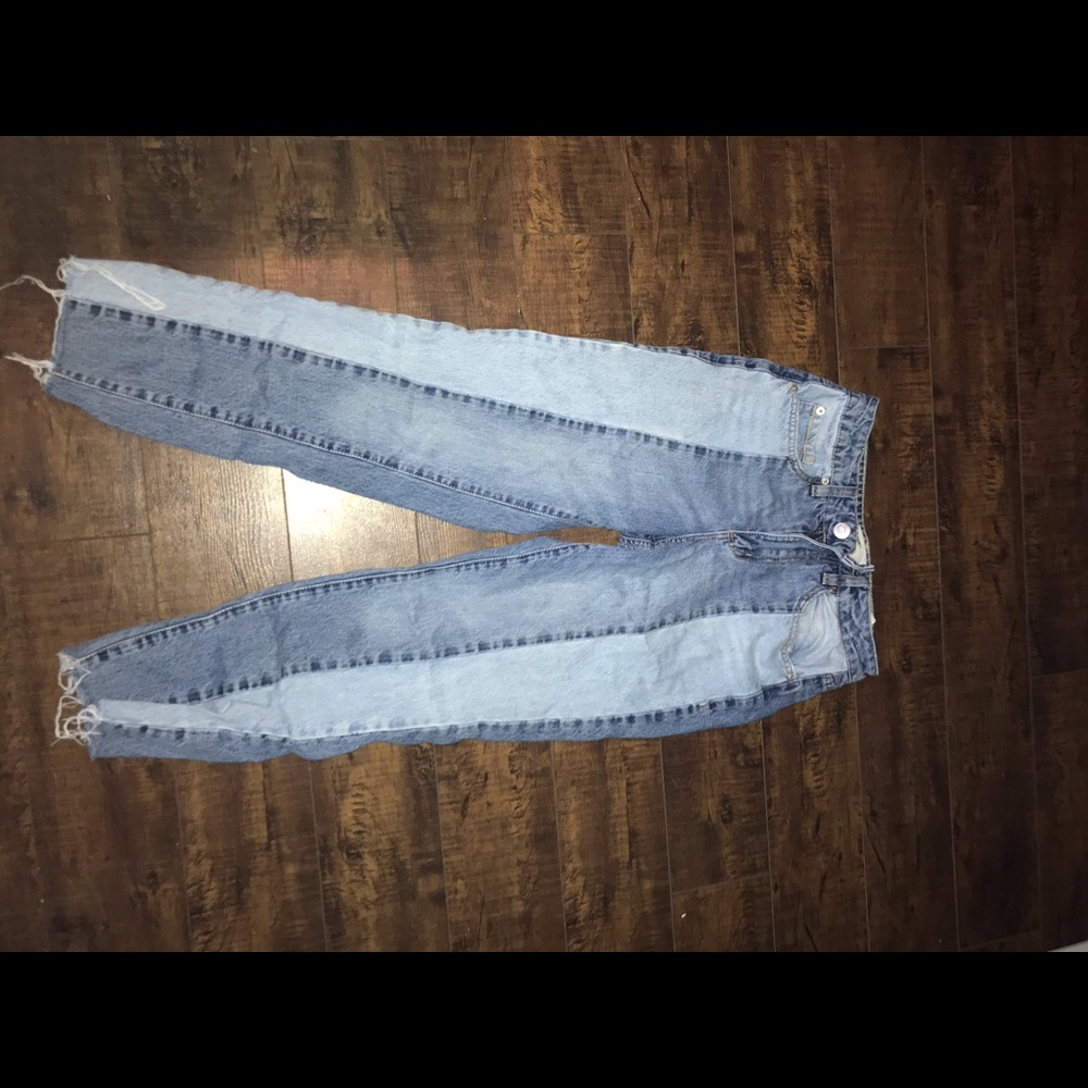 Garage High Rise Mom Jean (Two Tone)